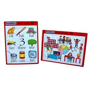 Puzzle Patch Picture Puzzles Cardboard Tray Vintage Preschool Literacy